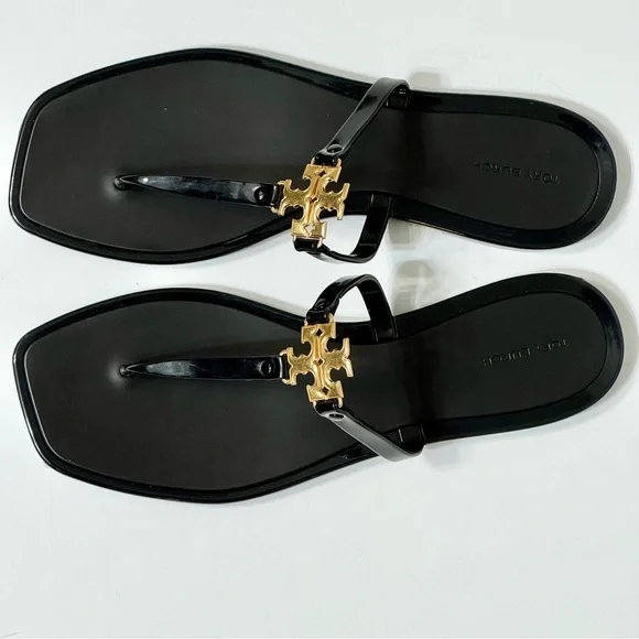 NEW TORY BURCH ‘Roxane’ Jelly Thong Sandals - Black - Size 10 - Picture 2 of 7